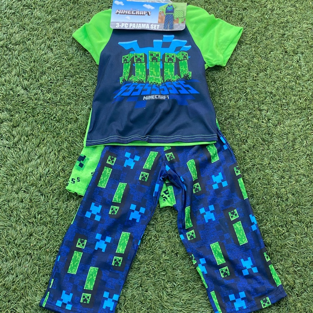 Mojang Minecraft 3 Piece Boy Pajama Set Size 4T